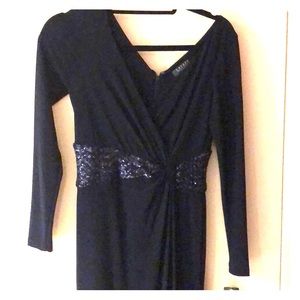 Navy blue long gown never worn